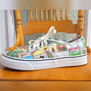 Vans x Peanuts Charlie Brown comic strip sneakers sz 8 1/2 women 7 men
